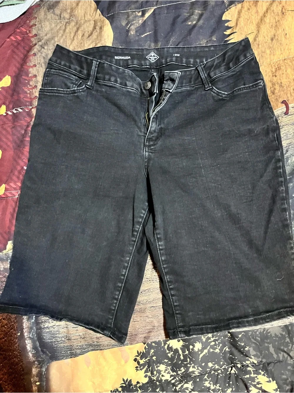 Black Bermuda Denim Shorts